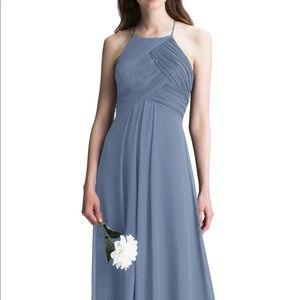 Levkoff Halter Chiffon A-Line Gown